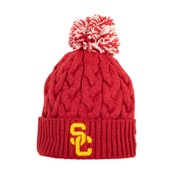 USC Trojans Women's Cardinal SC Interlock Cozy Cable Knit Cuff Beanie